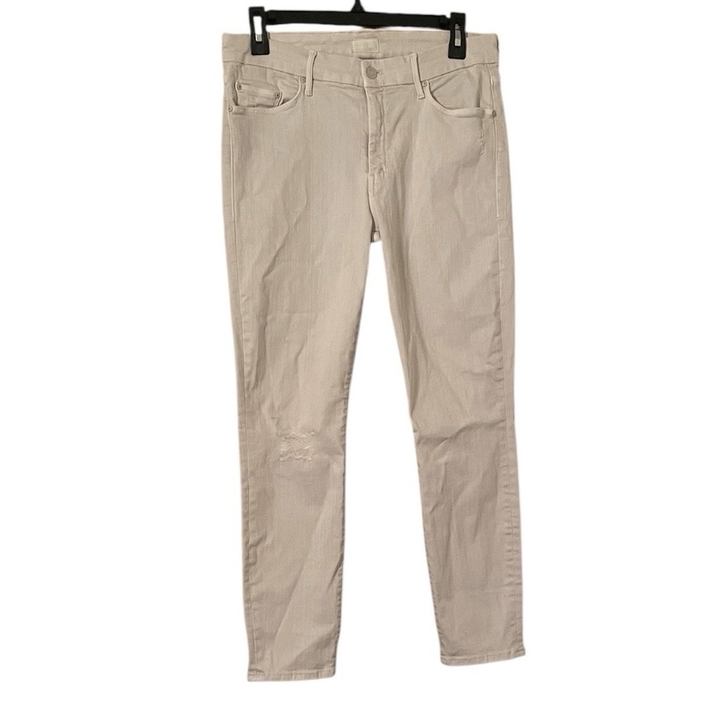 Mother Women's Ivory White The Looker Crop Ankle‎ Skinny Jeans Size 30